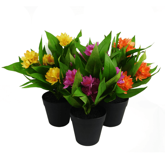 Vibrant 3 - Pack Artificial Freesia Plants in Pink, Orange & Yellow - Low - Maintenance! - plants - express.com