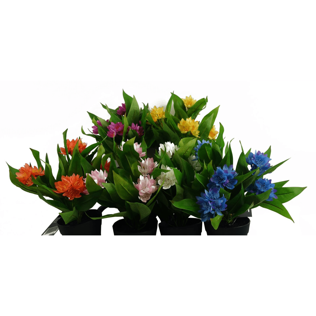 Vibrant 3 - Pack Artificial Freesia Plants - Pink, White & Blue Blossoms - plants - express.com