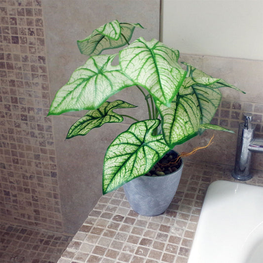 Vibrant 40cm Artificial Taro Plant in Chic Decorative Planter – No Maintenance! - plants - express.com