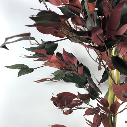 Vibrant 4ft Artificial Ficus Tree in Gold Planter - Lifelike Red & Green Foliage - plants - express.com