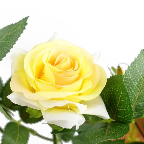 Vibrant 50cm Artificial Yellow Rose in Stylish Weighted Pot – No Maintenance! - plants - express.com