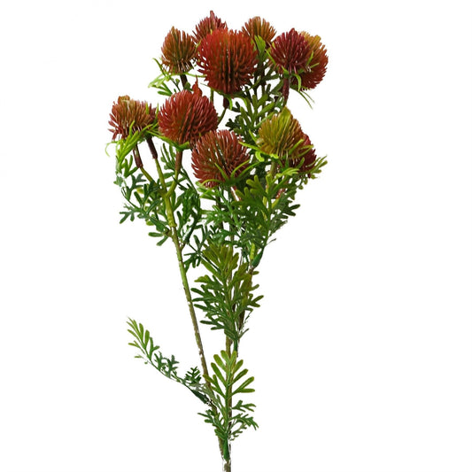 Vibrant 55cm Red Craspedia Stem - Realistic Artificial Floral Accent - plants - express.com