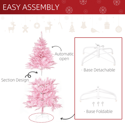 Vibrant 5FT Pink Artificial Christmas Tree - Auto Open for Festive Decor! - plants - express.com