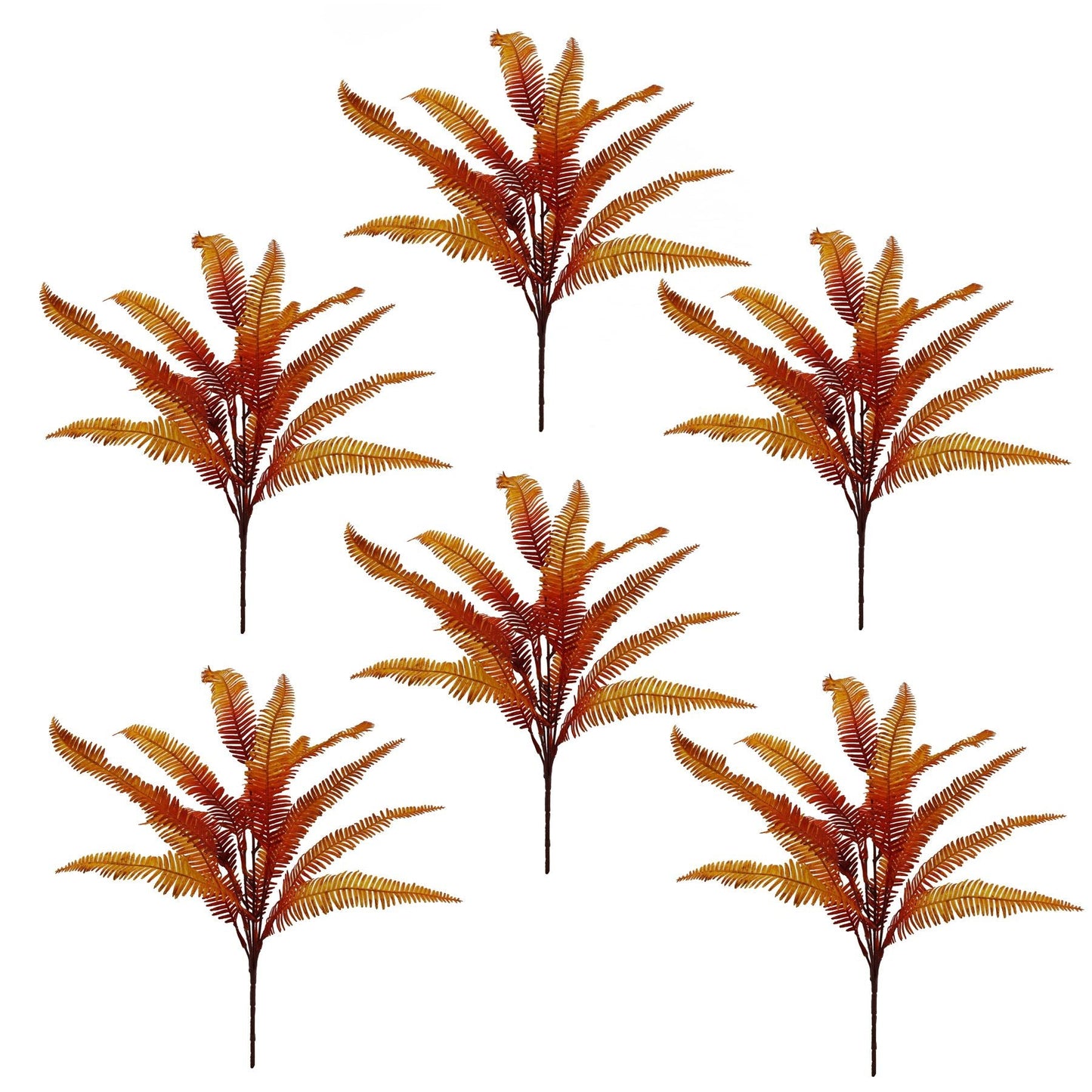 Vibrant 6 - Pack Artificial Autumn Fern Bush - No Maintenance, Perfect for Home Decor - plants - express.com