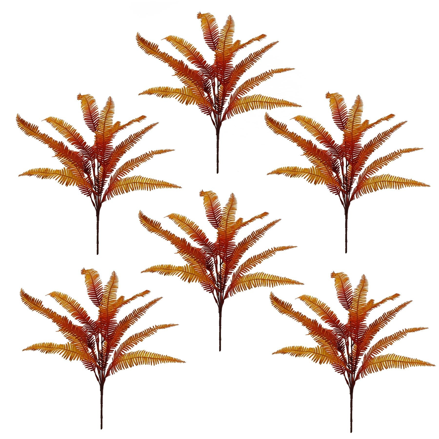 Vibrant 6 - Pack Artificial Autumn Fern Bush - No Maintenance, Perfect for Home Decor - plants - express.com