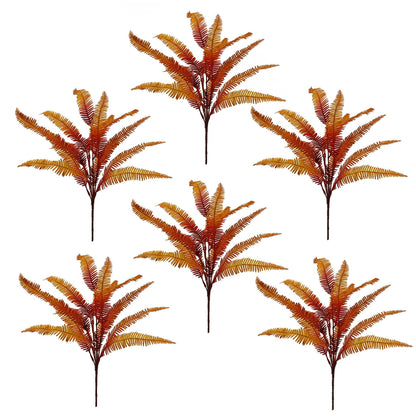 Vibrant 6 - Pack Artificial Autumn Fern Bush - No Maintenance, Perfect for Home Decor - plants - express.com