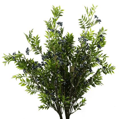 Vibrant 6 - Pack Nandina Foliage and Blue Berry Spray – 70cm Artificial Decor - plants - express.com
