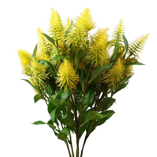 Vibrant 6 - Pack of 55cm Yellow Callistemon Bottle Brush Stems for Floral Designs - plants - express.com