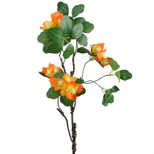 Vibrant 60cm Orange Flower Foliage Spray - Realistic Silk Stem Decor - plants - express.com