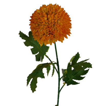 Vibrant 70cm Yellow Large Ball Dahlia Artificial Flower Stem - Perfect for Arrangements! - plants - express.com