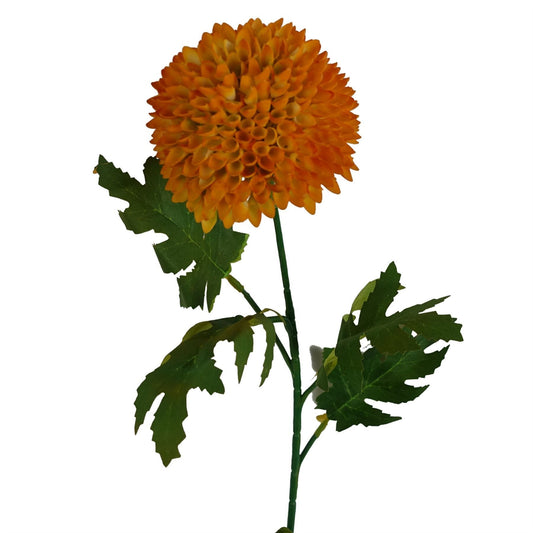 Vibrant 70cm Yellow Large Ball Dahlia Artificial Flower Stem - Perfect for Arrangements! - plants - express.com