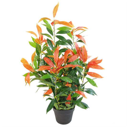 Vibrant 80cm Faux Ficus Plant - Lush Red & Green Foliage for Stunning Decor - plants - express.com