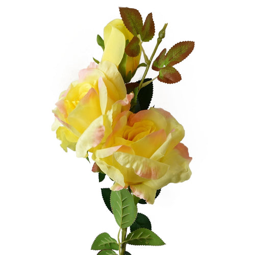 Vibrant 80cm Yellow Silk Rose Stem - Perfect for Stunning Floral Arrangements! - plants - express.com