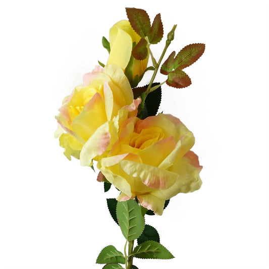 Vibrant 80cm Yellow Silk Rose Stem - Perfect for Stunning Floral Arrangements! - plants - express.com