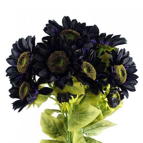 Vibrant 88cm Purple Sunflower Stem - Stunning 3 Headed Artificial Decor - plants - express.com