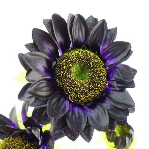 Vibrant 88cm Purple Sunflower Stem - Stunning 3 Headed Artificial Decor - plants - express.com