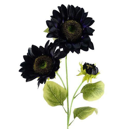 Vibrant 88cm Purple Sunflower Stem - Stunning 3 Headed Artificial Decor - plants - express.com