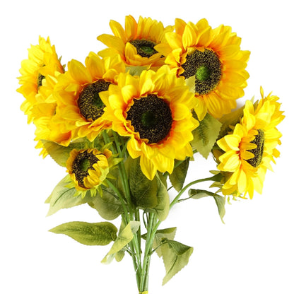 Vibrant 88cm Yellow Artificial Sunflower Trio – Perfect for Stunning Arrangements! - plants - express.com