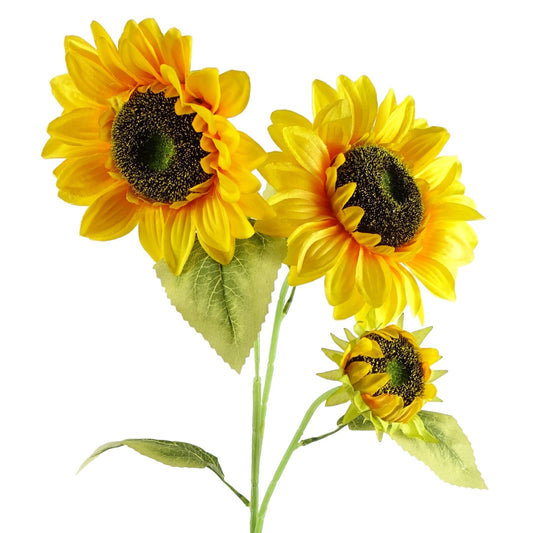 Vibrant 88cm Yellow Artificial Sunflower Trio – Perfect for Stunning Arrangements! - plants - express.com