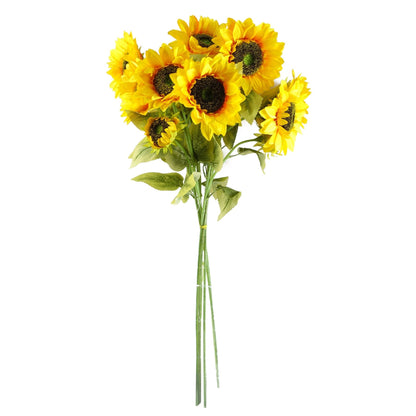 Vibrant 88cm Yellow Artificial Sunflower Trio – Perfect for Stunning Arrangements! - plants - express.com