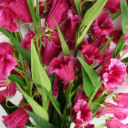 Vibrant Fuchsia Pink Trumpet Artificial Flower Stems - Pack of 6, 100cm - plants - express.com