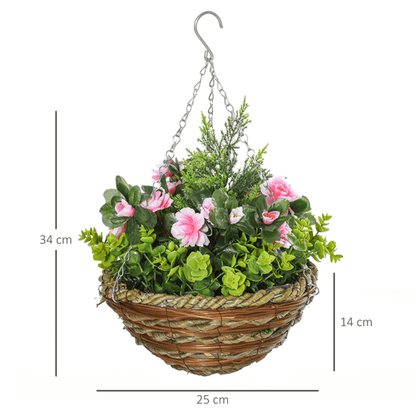 Vibrant Pack of 2 Artificial Lisianthus Hanging Planters - Effortless Elegance - plants - express.com