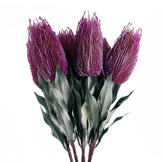 Vibrant Pack of 6 Artificial 75cm Pink Banksia Menziesii Flower Stems - plants - express.com