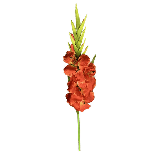 Vibrant Pack of 6 Artificial Orange Gladioli Stems - 115cm Tall Elegance! - plants - express.com