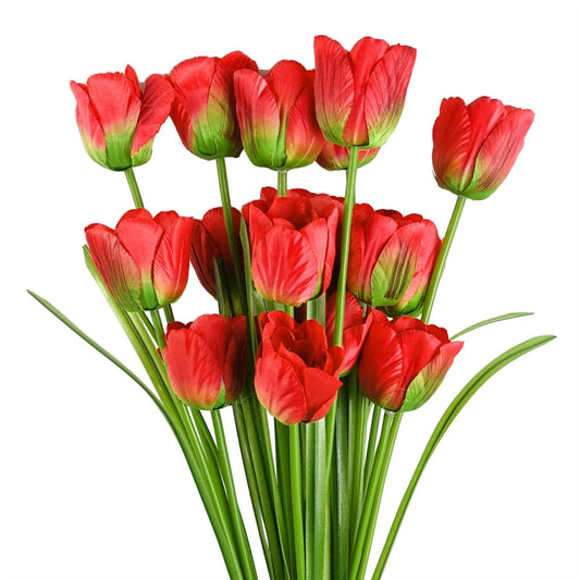 Vibrant Pack of 6 Realistic 80cm Red Artificial Tulip Stems for Stunning Decor - plants - express.com