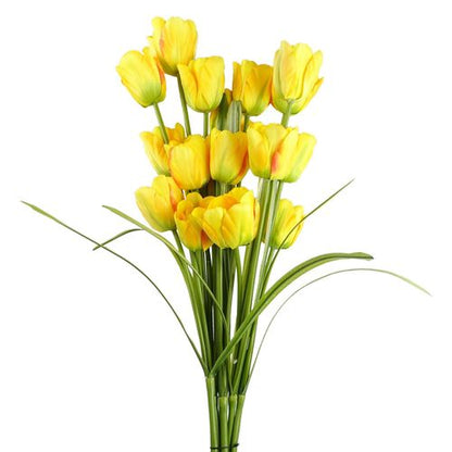 Vibrant Pack of 6 Yellow 80cm Artificial Tulip Stems for Stunning Decor - plants - express.com