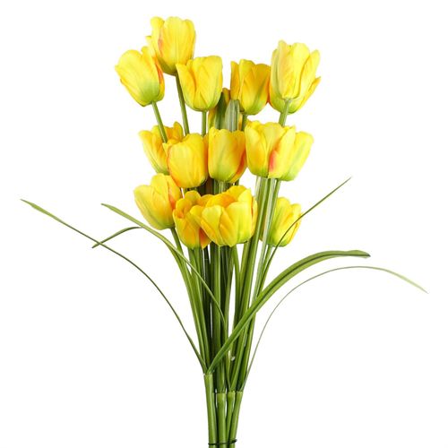 Vibrant Pack of 6 Yellow 80cm Artificial Tulip Stems for Stunning Decor - plants - express.com