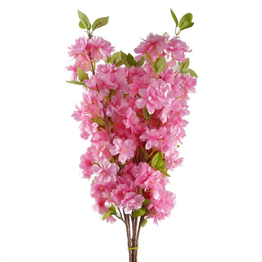 Vibrant Pink Artificial Blossom Stems - Set of 6, 100cm Each for Stunning Decor - plants - express.com