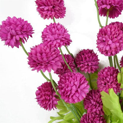 Vibrant Pink Artificial Dahlia Pompom Stems - Pack of 6 for Stunning Decor - plants - express.com