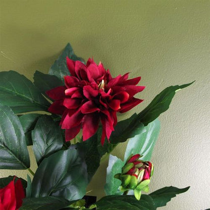 Vibrant Red Artificial Dahlia Plant - Realistic Décor for Any Space - plants - express.com