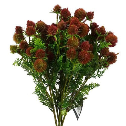 Vibrant Red Craspedia Stems - Pack of 6 Artificial Floral Accents (55cm) - plants - express.com