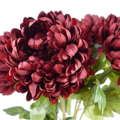 Vibrant Red Extra Large Silk Chrysanthemum Blooms - Pack of 6 - plants - express.com