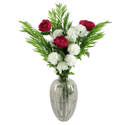 Vibrant Set of 6 Dark Pink Peony Stems - 80cm Silk Floral Elegance - plants - express.com