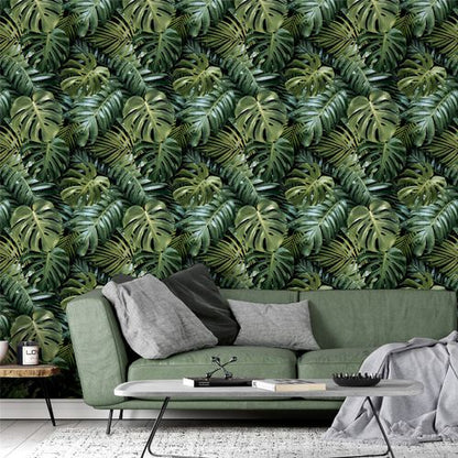 Vibrant Tropical Foliage Living Wall Wallpaper - Embrace Nature Indoors! - plants - express.com