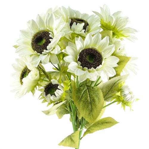 Vibrant White Artificial Sunflowers - Set of 6, 3 Heads Each, 88cm Tall - plants - express.com