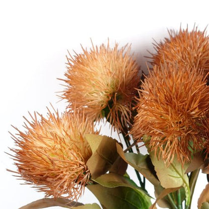 Vibrant Yellow Globe Thistle Artificial Flower Stems - Pack of 6 - plants - express.com