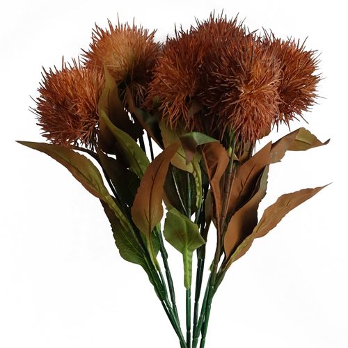 Vibrant Yellow Globe Thistle Artificial Flower Stems - Pack of 6 - plants - express.com