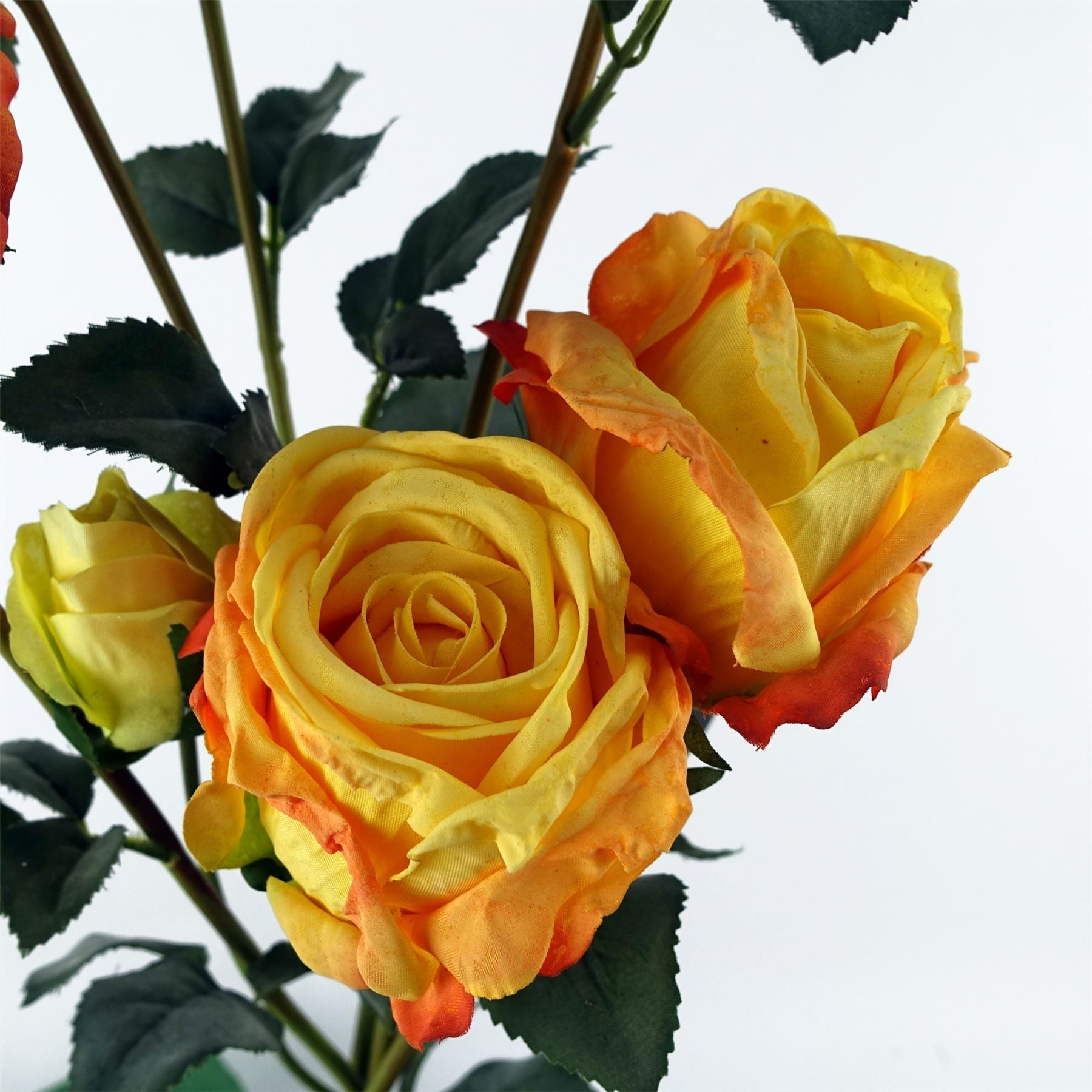 Vibrant Yellow Rose Artificial Flower Sprays - 24 Blooms & 18 Buds Total! - plants - express.com
