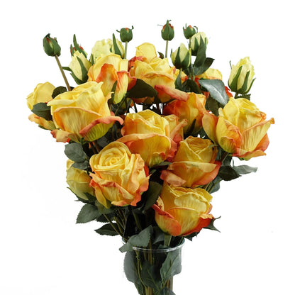 Vibrant Yellow Rose Artificial Flower Sprays - 24 Blooms & 18 Buds Total! - plants - express.com