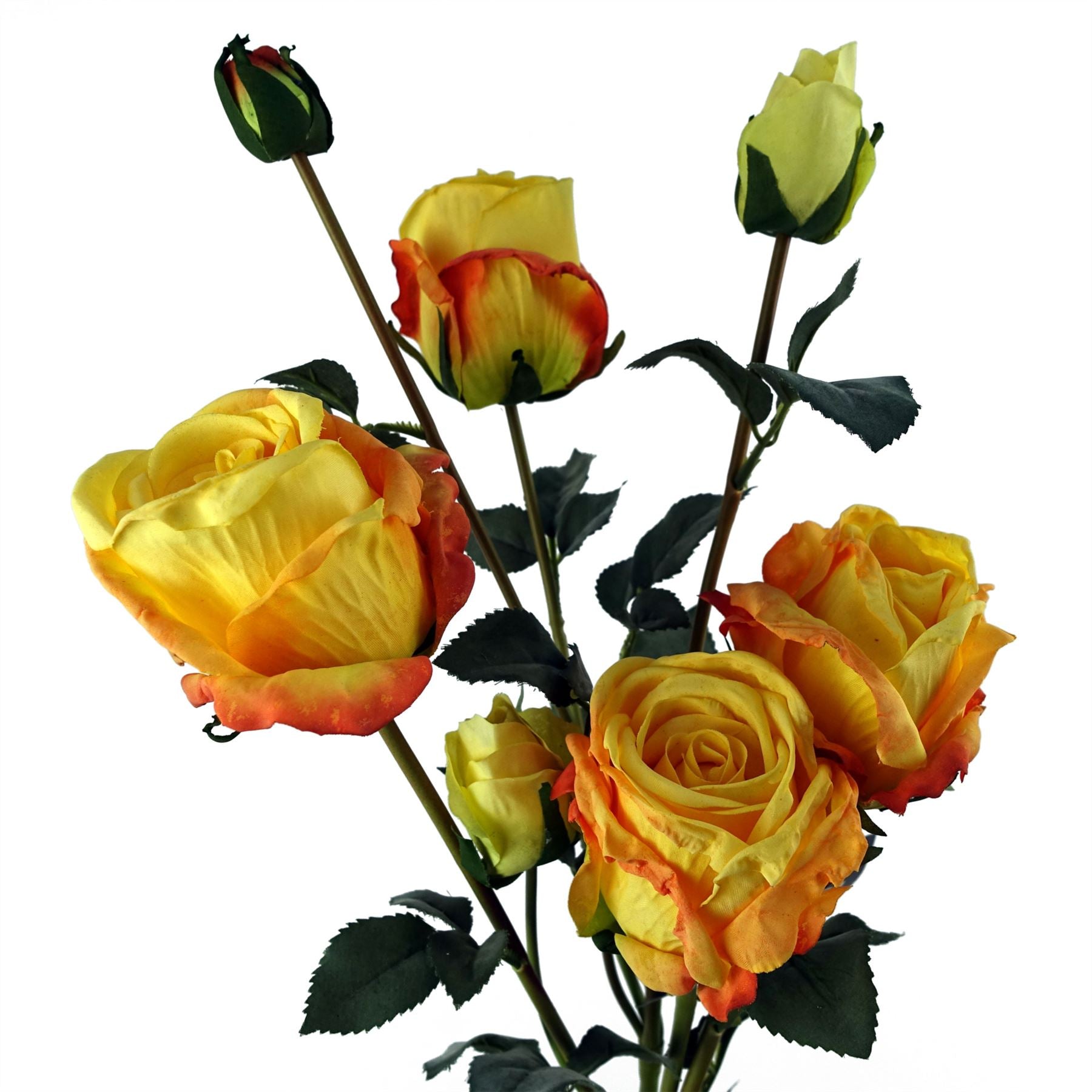 Vibrant Yellow Rose Artificial Flower Sprays - 24 Blooms & 18 Buds Total! - plants - express.com