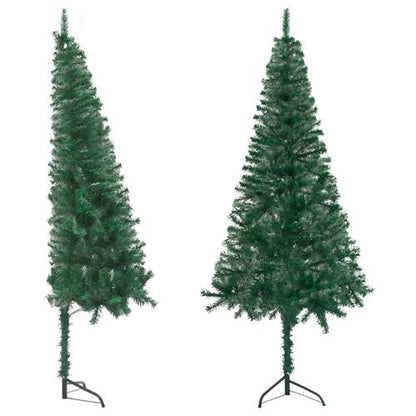 vidaXL 120cm Corner Green PVC Christmas Tree - Festive Space - Saver - plants - express.com