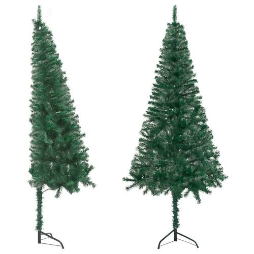 vidaXL 120cm Corner Green PVC Christmas Tree - Festive Space - Saver - plants - express.com