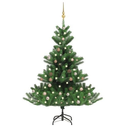 vidaXL 120cm Nordmann Fir LED Christmas Tree with Gold Ball Set - Elegant & Luminous - plants - express.com