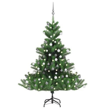 vidaXL 120cm Nordmann Fir LED Christmas Tree with Gold Ball Set - Elegant & Luminous - plants - express.com