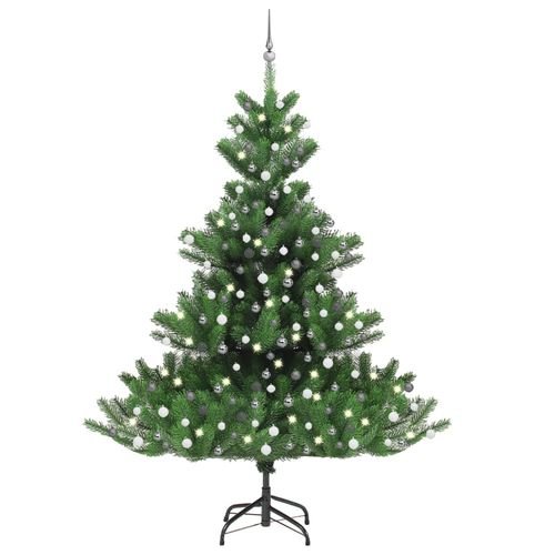 vidaXL 120cm Nordmann Fir LED Christmas Tree with Gold Ball Set - Elegant & Luminous - plants - express.com