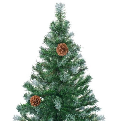 vidaXL 4.9ft Pre - lit Frosted Christmas Tree with Ornaments & Pine Cones - plants - express.com